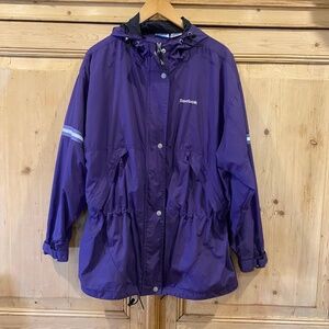 Vintage 90s Reebok Purple Retro Windbreaker Jacket Size Large